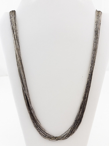 lot 24 image: Vintage Multi-Strand Liquid Sterling Silver Necklace