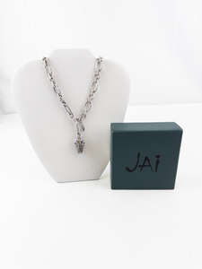 lot 25 image: JOHN HARDY Sterling Silver Snake Head Pendant Necklace  with Box Estimated Replacement Value $950