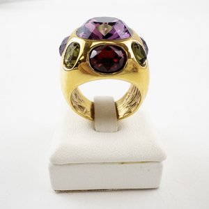 lot 35 image: Kenneth Jay Lane Amethyst Statement Ring Size 7.75