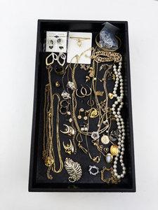 lot 64 image: Estate Jewelry Lot with Necklaces, Bracelets, Earrings and Brooches