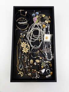 lot 66 image: Assorted Costume Jewelry Collection with Necklaces, Bracelets, and Pins