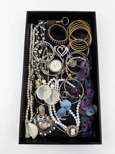 lot 74 image: Costume Jewelry Lot with Bangles, Necklaces, and Earrings