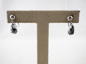 lot 86 image: Hematite Teardrop Screw-Back Earrings by Sorrelli