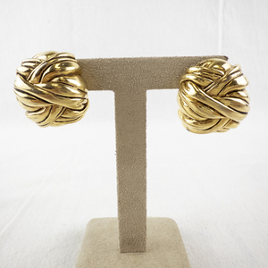 lot 89 image: Pair of Diva Gold Tone Knot Clip-On Earrings