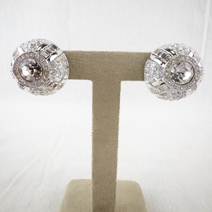 lot 90 image: St. John Clip-On Crystal Button Earrings