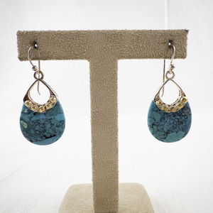 lot 96 image: Barse Thailand Sterling Silver and Turquoise Drop Earrings