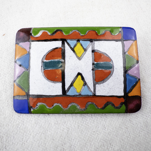 lot 137 image: Handmade Enamel Art Brooch with Geometric Design.