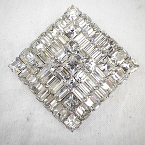 lot 153 image: Weiss Vintage Square Crystal Rhinestone Brooch Pin