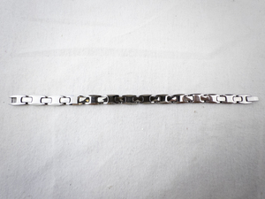 lot 172 image: Stainless Steel Link Bracelet with Black and Gold Accents
