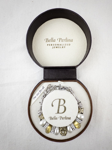 lot 176 image: Bella Perlina Personalized Charm Bracelet with Gift Box