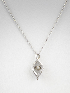 lot 188 image: Sterling Silver Necklace with Diamond Style Pendant.