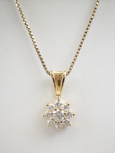lot 205 image: Sterling Silver Gold-Plated Necklace with Cubic Zirconia Pendant.
