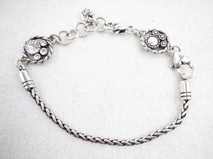 lot 219 image: Brighton Silver Tone Bracelet with Puppy Paw Round Accents