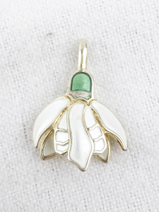 lot 220 image: David Andersen Norway Vermeil Enamel Sterling Snowdrop Pendant