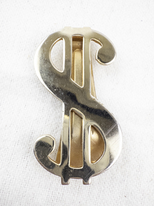 lot 238 image: Gold Tone Money Clip in Dollar Sign Shape