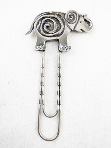 lot 243 image: Silver-Tone Elephant Paperclip Bookmark