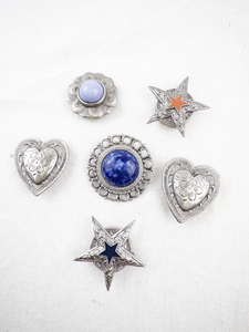 lot 245 image: Set of 6 Unique Metal Button Covers with Decorative Designs