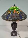 Dragonfly Tiffany Inspired Stained Glass Lamp