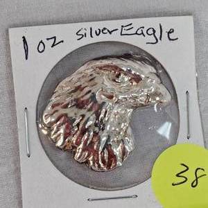 lot 38 image: 2022 1oz Silver Eagle Head, .999