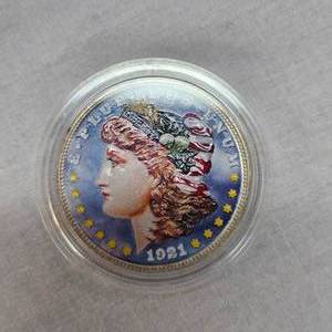 lot 47 image: 1921 Morgan $1, Color Overlayed