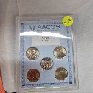 lot 53 image: 2008 P AACGS 25c MS63, Set of 5