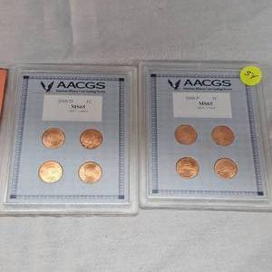 lot 54 image: 2009 P,D AACGS MS65 1c, Set of 8