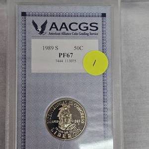 1989 S 50c AACGS PF67