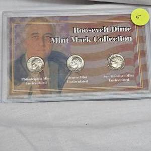 lot 6 image: Roosevelt Dime Mint Mark Set