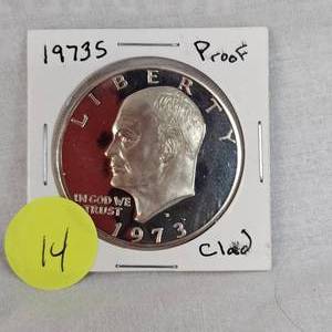 lot 14 image: 1973 S Proof $Clad from Proofset