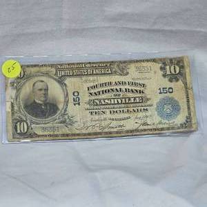 lot 25 image: 1902 $10 Nashville,KY Horseblanket