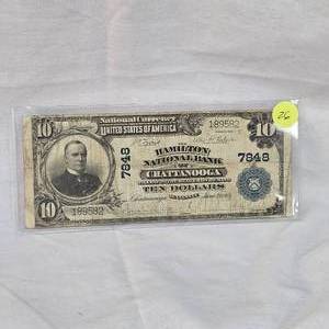 lot 26 image: 1902 $10 Chattanoofa, TN Horseblanket