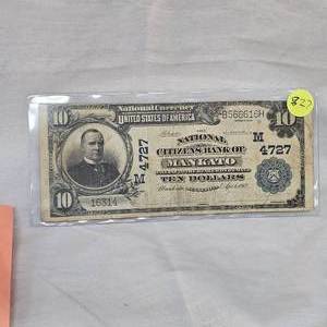 lot 27 image: 1902 $10 Mankato, MN Horseblanket