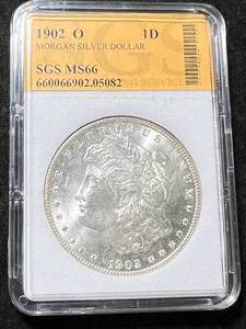 lot 31 image: 1902-O US MORGAN SILVER DOLLAR SGS MS66