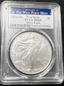 lot 48 image: 2024-W AMERICAN SILVER EAGLE PCGS MS69