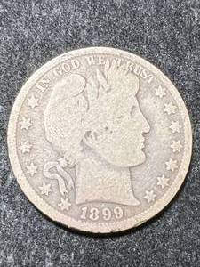 lot 49 image: 1899 US BARBER HALF DOLLAR