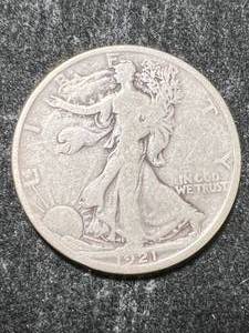 lot 54 image: 1921-D US WALKING LIBERTY HALF DOLLAR