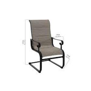 lot 4 image: Hampton Bay Glenridge Falls Metal Padded Sling Rectangular Outdoor Dining Chairs No Table Included Customer Returns See Pictures