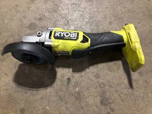 lot 28 image: RYOBI ONE HP 18V Brushless Cordless 4-12 in. Angle Grinder (Tool Only)    Customer Returns See Pictures
