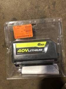 lot 51 image: RYOBI 40V Lithium-Ion 6.0 Ah High Capacity Battery Customer Returns See Pictures