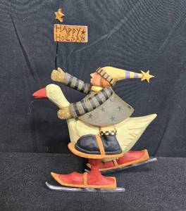 lot 37 image: Williraye Studio Holiday Figurine Skating Goose Rider