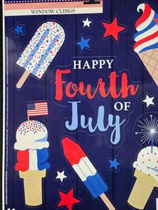 lot 55 image: Set of Patriotic Window Clings for Independence Day and Fourth of July