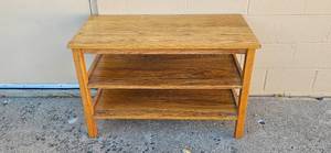 lot 71 image: Wooden 3-Tier Open Shelf Console Table 26x40x20 Inches