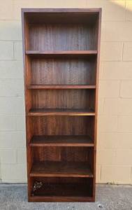 lot 91 image: Tall Wooden Bookshelf with 5 Shelves 72in x 27in x 10in