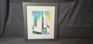 lot 107 image: Framed Artwork Madonna Moves Abstract Print 23x19 Inches