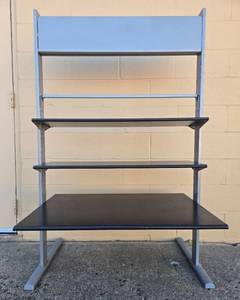 lot 146 image: Metal and Wood Retail Display Shelf 58x37x24 Inches