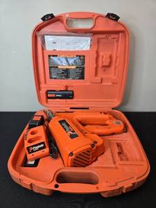 lot 147 image: Paslode Impulse Cordless Utility Framing Nailer Kit Model IMCT with Battery, Charger, Nails, and Case