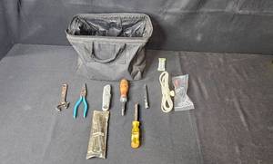 lot 158 image: Tool Bag with Hand Tools, Craftsman Hex Key Set, and Accessories