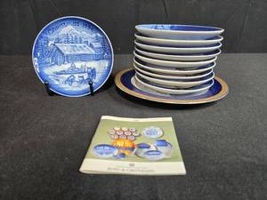 lot 172 image: Bing & Grondahl Christmas Collector Plates 1994-1995 Set of 9 with Original Booklet