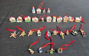 lot 183 image: Collection of Hallmark Miniature Christmas Ornaments with Village Houses and Figures