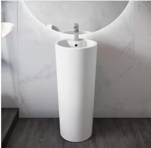 Swiss MadisonMonaco Circular Basin Pedestal Sink in Matte White